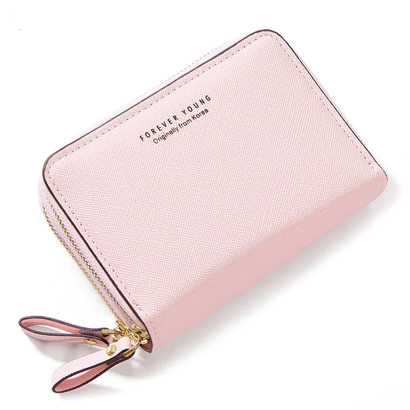 

Double Zipper Women Wallets Synthetic Leather Small Wallets and purse Female Card Holder Coin Pocket Ladies Short Clutch
