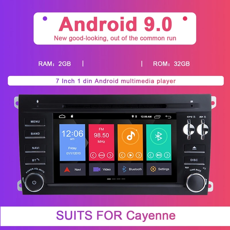7 дюймов 2 Din Android 9,0 автомобильный мультимедийный плеер для Cayenne GTS 2003-2010 gps навигация CD Радио Аудио DVD стерео головное устройство