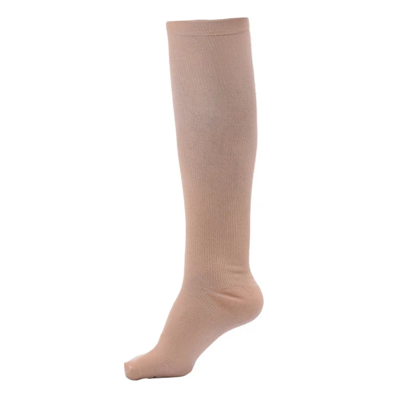 SFIT Chaussette, футбольные мужские носки, компрессионные чулки для бега, баскетбола, велоспорта, Стрейчевые хлопковые спортивные носки для улицы - Цвет: skin color