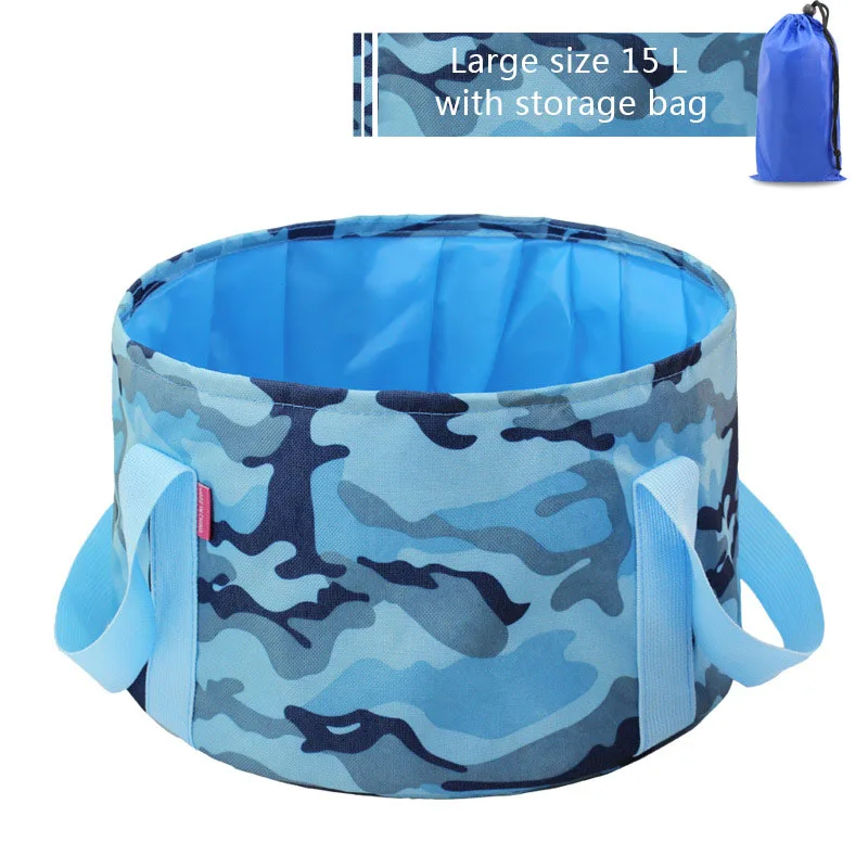 15L--Navy-blue 8.5L 15L ультра-светильник, портативный, открытый, для выживания, складной умывальник, для кемпинга, для кемпинга, оборудование для выживания, военные дорожные наборы - Цвет: 15L--Navy-blue