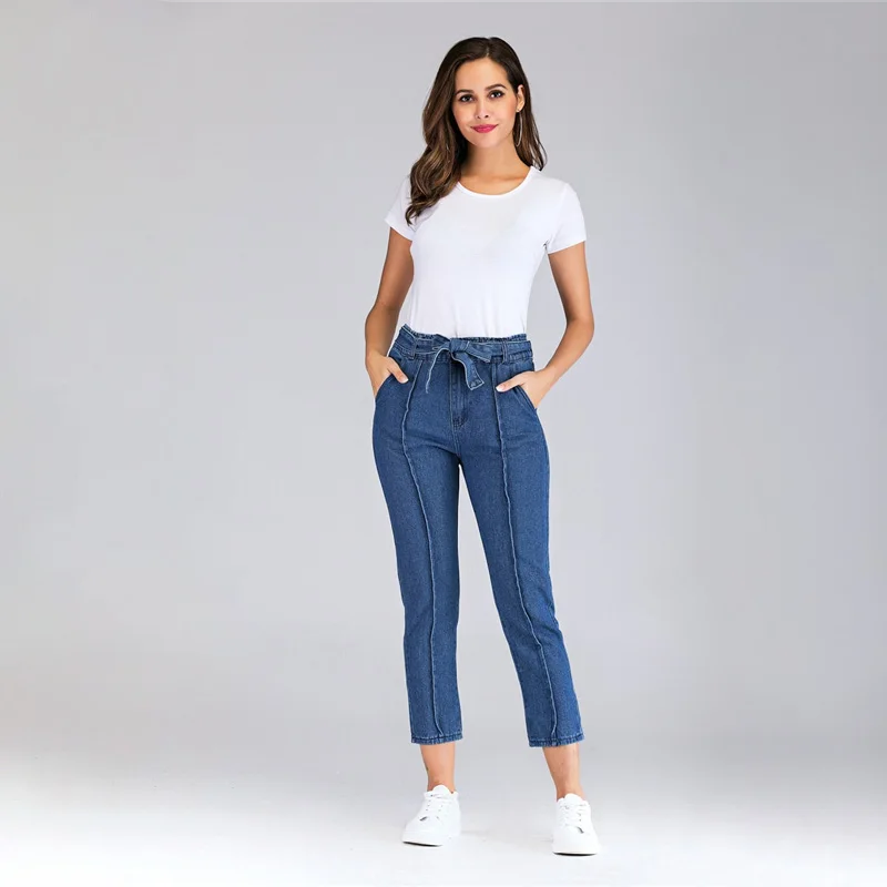 

2019 boyfriend jeans woman loose cozy jeans blue mom pants jeans women casual high street jean femme Spring and autumn new style