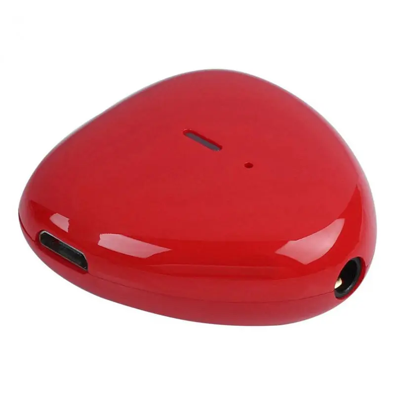 red Топ Мини беспроводной в форме сердца Bluetooth аудио приемник проводные наушники аудио адаптер беспроводной селфи воспроизведения музыки приемник - Цвет: red