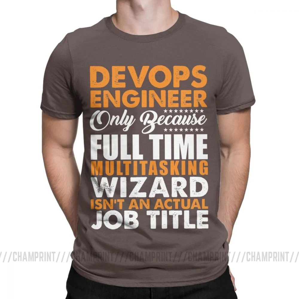 Коричневый Devops, футболки, Engineer Is Not An Actual Job Title, забавные мужские футболки Coder Programmer, винтажные футболки, топы с принтом на заказ - Цвет: Коричневый