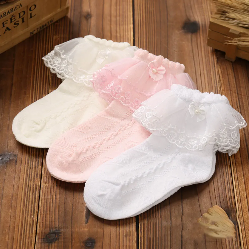 

2020 New Fashion Kids Baby Girls Lace Ruffle Frilly Ankle Socks Princess Short Tutu Cotton Socks Spring Summer Party Short Socks