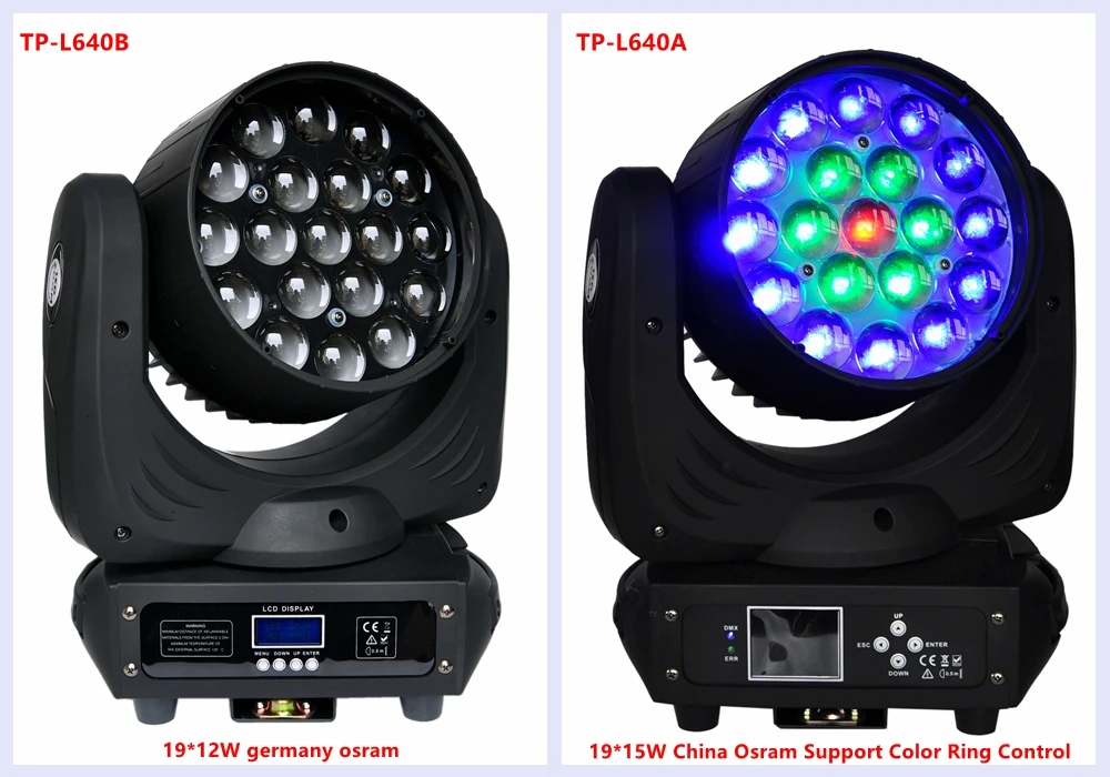 2IN1 Roadcase пакет 19*12 Вт Led перемещение головы луч света RGBW зум, LED с замочком потребляемой мощности в/ вне контроля универсальный контроллер DMX