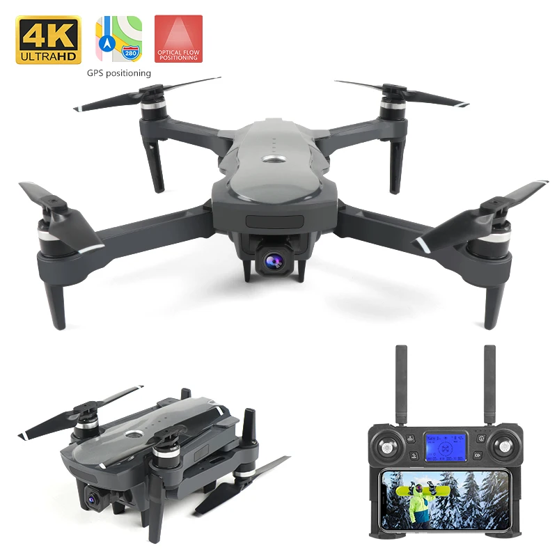 Novo sem Escova Quadcopter com 4 Wifi Esc Cardan Câmera rc Helicóptero Dobrável Drone Dron Crianças Presente Gps Fpv k hd