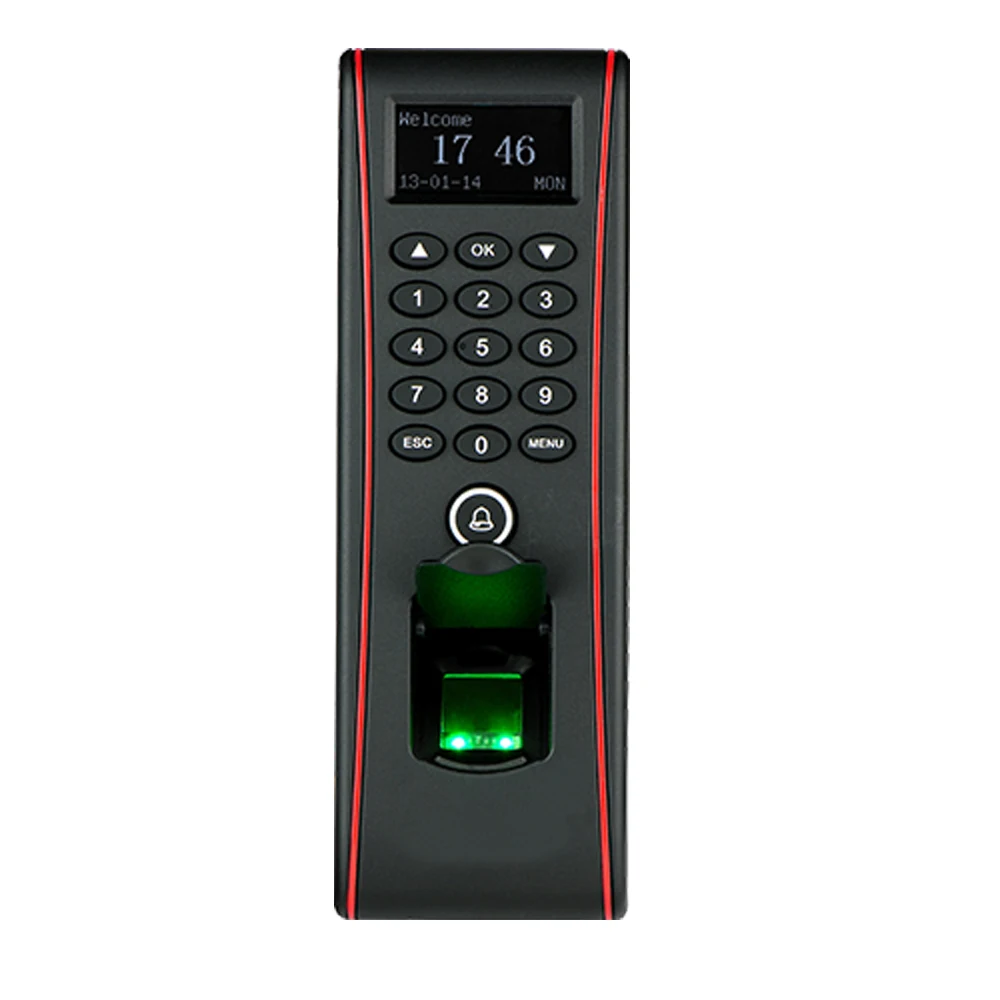 Биометрический отпечаток пальца Открытый контроль доступа IP65 Водонепроницаемый с 125 кГц RFID считыватель карт RS485 TCP/IP USB ZK TF1700 OF107