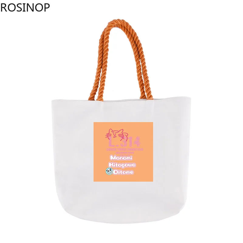 

Rosinop canvas tote bag foldable shopping bag women cute designer tote cartoon beach bags flower print utility tote Fashion