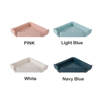 

Plastic Wall Holder Shampoo Holder Bathroom Shelf Organizer Corner Shelf Shower Storage Holder Kitchen Storage Rack Punch free