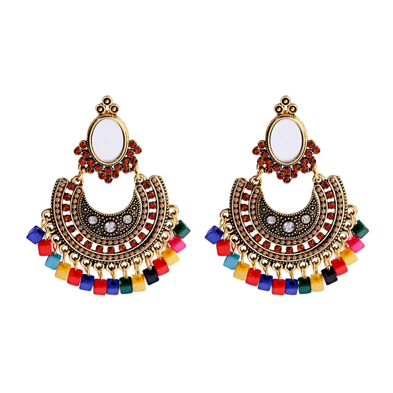 Style 4 Boho классические женские бусы с кисточкой Earrngs винтажные египетские геометрические пакистанские золотые индийские ювелирные изделия Jumkas - Окраска металла: Style 4