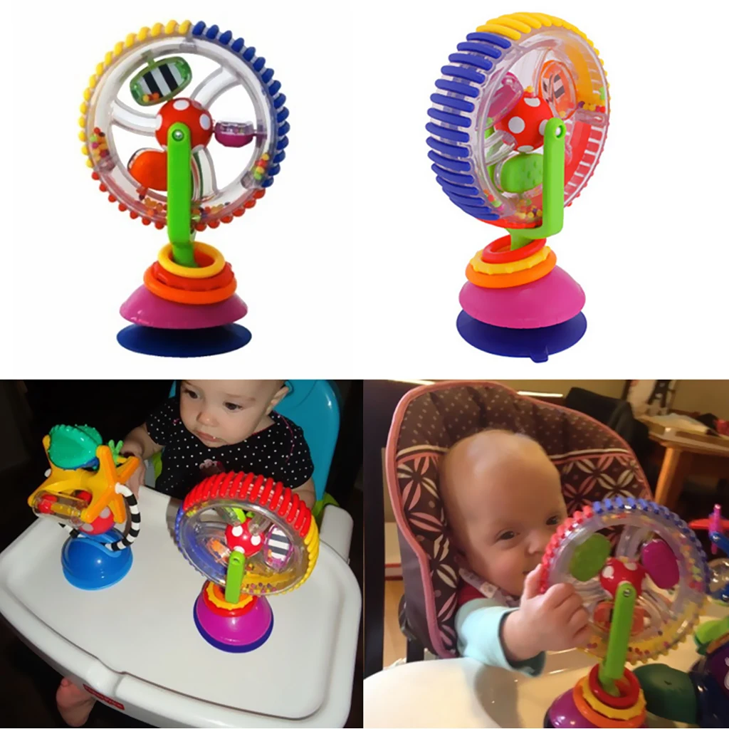 Creative Small Ferris Wheel Stroller Toy with Suction Base for Infant Baby