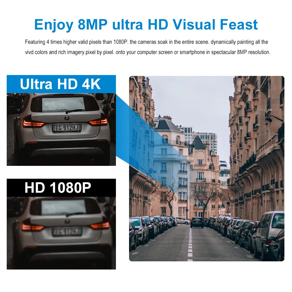4 K, CCTV камеры безопасности, Системы коаксиальный контроль 4CH 8MP 6 in1 AHD DVR Kit ИК Открытый Запись видео наблюдения система протокола ONVIF P2P