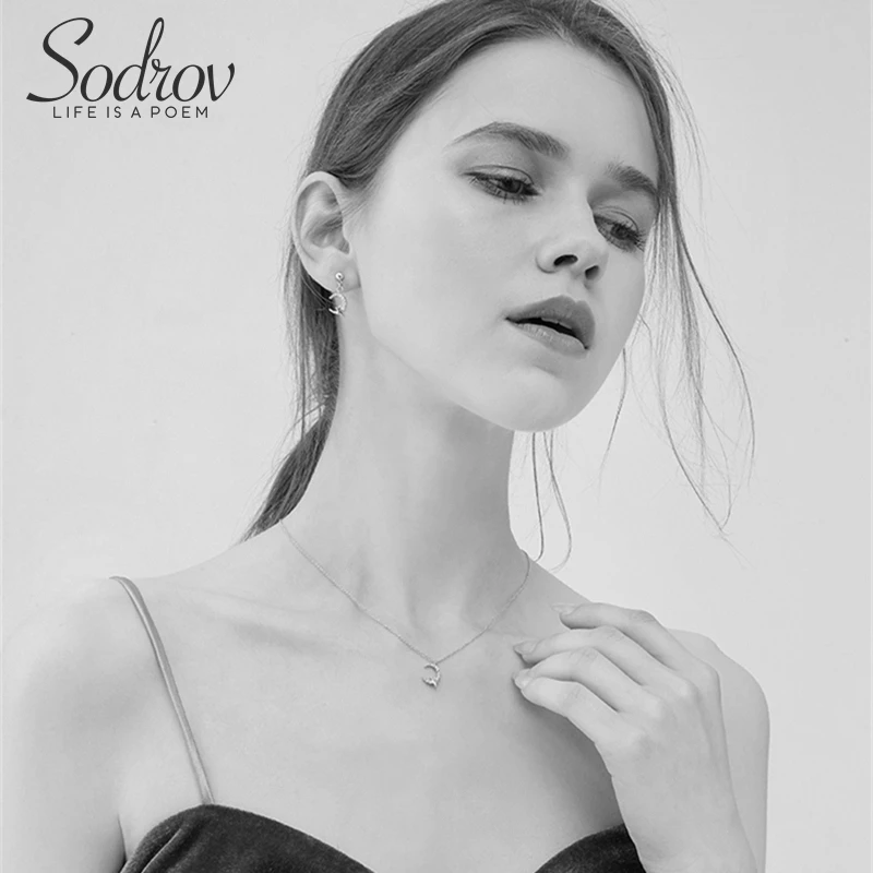 Sodrov, серебряные серьги для женщин, звезда, луна, серебро 925, ювелирное изделие, хорошее ювелирное изделие, серьги-гвоздики