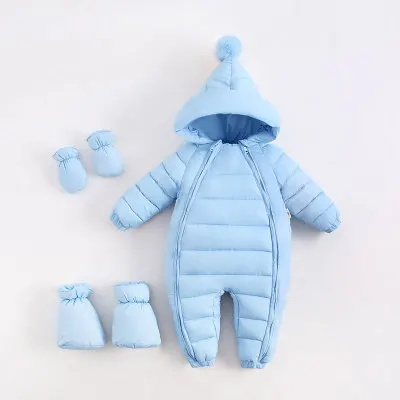 Sky blue Одежда для мальчиков и девочек; хлопковые комбинезоны; зимние комбинезоны; Детские костюмы для новорожденных; Детский комплект - Color: Sky blue