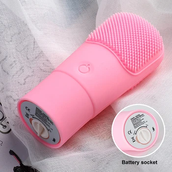 

Battery electric facial cleanser silicone face washing machine Cleansing Deep Face Pore Washing Massage Brush Device