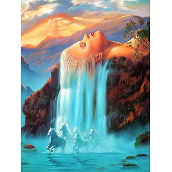 

5D DIY Diamond Painting Full Square / Round Diamond Mosaic Girl And Horse Embroidery Cross Stitch Gift Home Decor