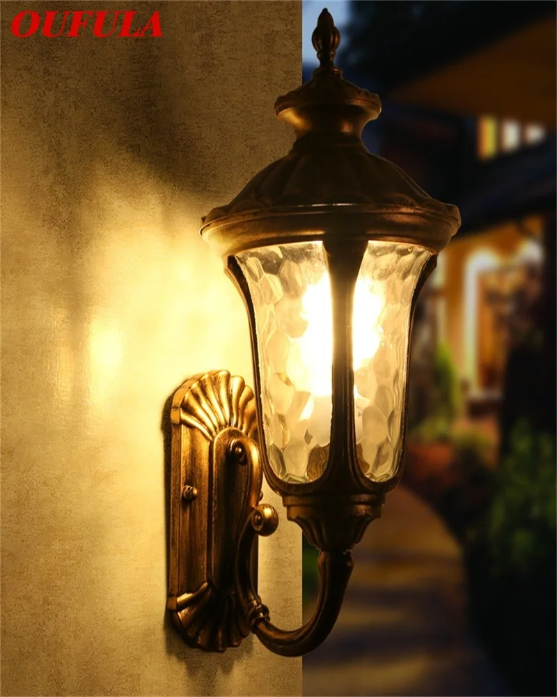 

OUFULA Classical Outdoor Wall Light LED Waterproof IP65 Retro Sconces Lamp Decorative for Home Porch