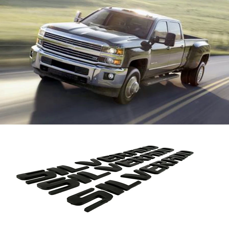 3 шт. черный SILVERADO задняя дверь значок для Chevy табличка Liftgate буквы эмблема
