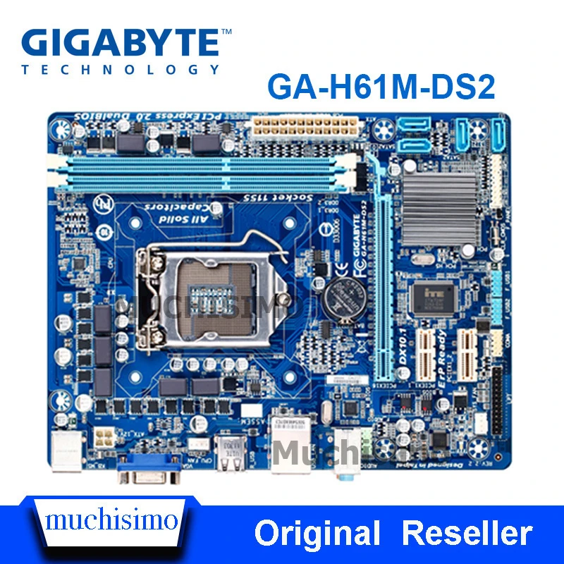 Gigabyte Ga H61m Ds2 Desktop Motherboard H61 Socket Lga 1155 I3 I5 I7 Ddr3 16g Uatx Uefi Bios Original H61m Ds2 Refurbished Motherboards Aliexpress