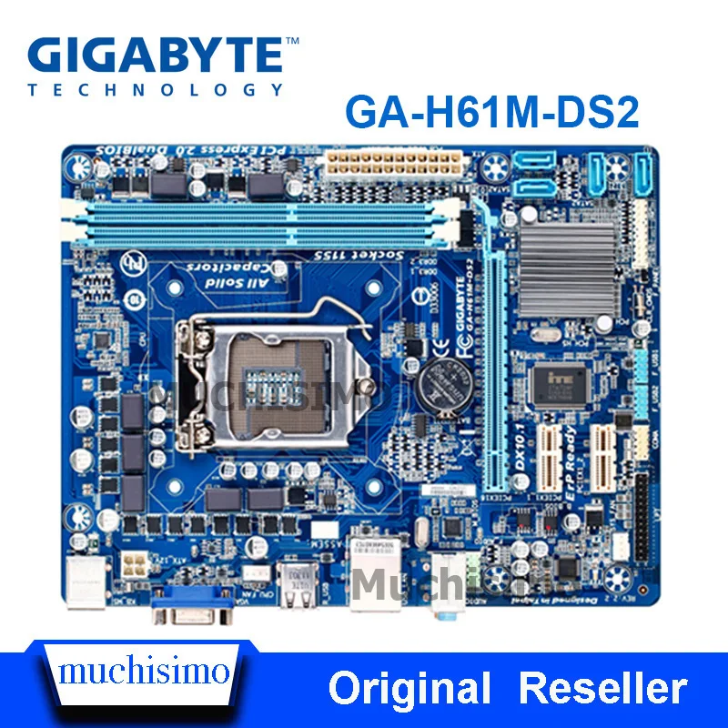 Gigabyte Desktop Placa-mãe Soquete Lga 1155 i3 i5 i7 Ddr3 16g Uatx Uefi Bios Original H61m-ds2 Remodelado Ga-h61m-ds2 H61