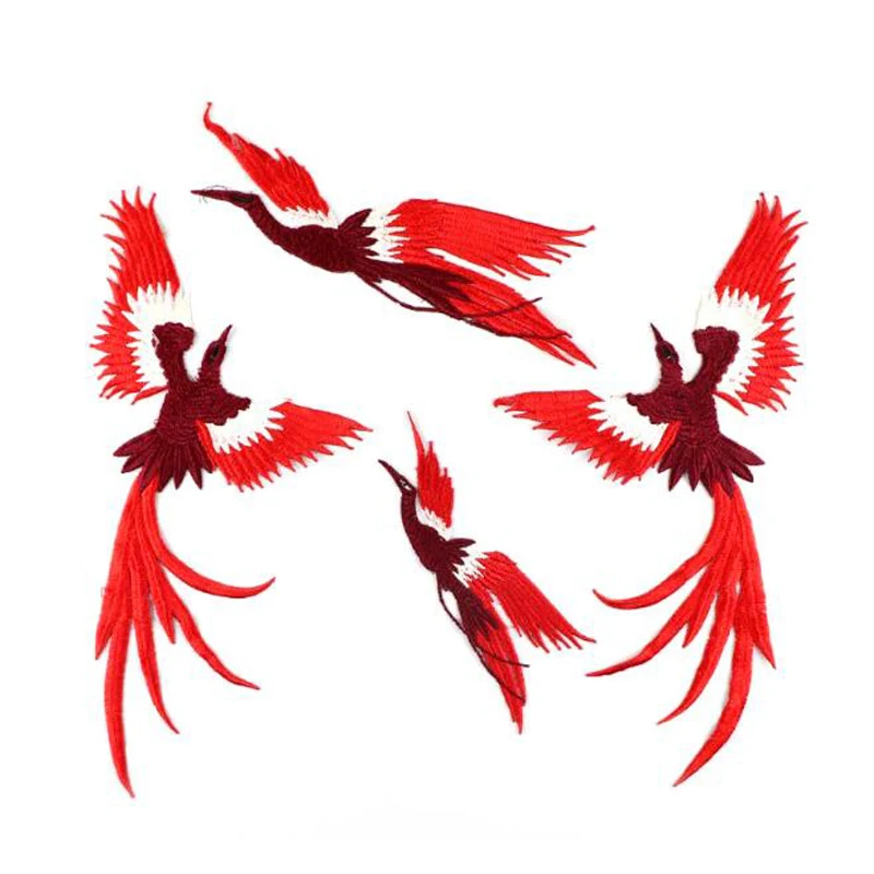 4 шт. наклейки с вышивкой в виде животных аппликация птицы Пришивные нашивки для