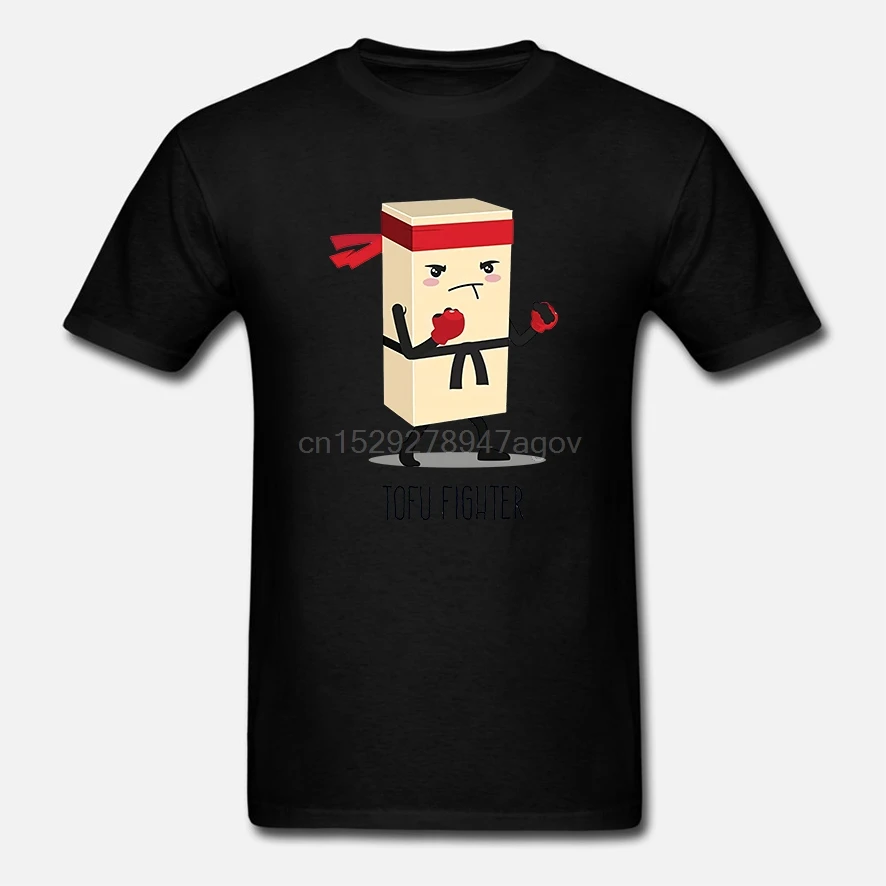 Herren T-Shirt Tofu Fighter Vegan Vegetarier Grau Casual Plus Size T Shirts Hip Hop Style Tops Tee S-3Xl Print Round Neck Man | Мужская