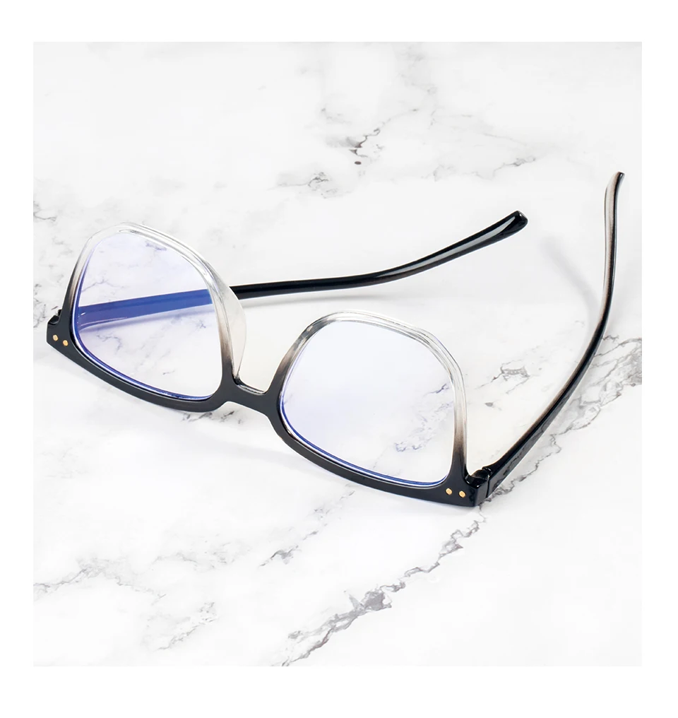 Transparent square anti-blue light glasses for men and women 2021 new ultra-light fashion computer decoration Eyewear blue blockers