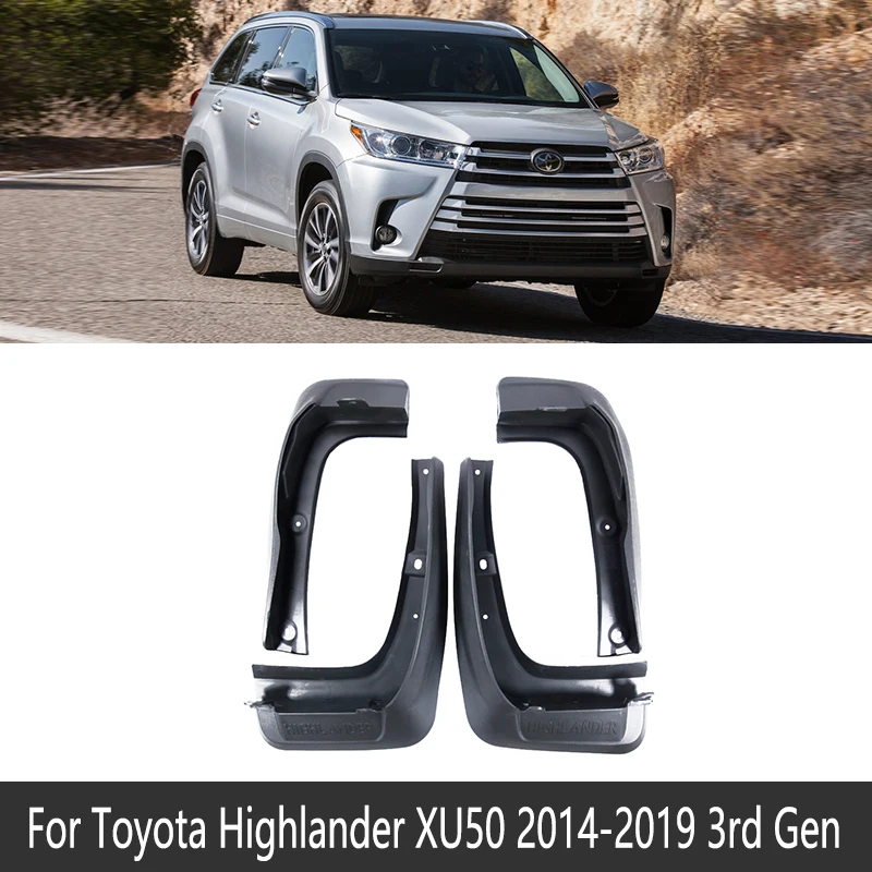 Брызговик для Toyota Highlander XU20 XU40 XU50 2001~ Fender брызговик закрылки аксессуары для брызговиков 2008 2010 - Название цвета: 2014-2019 XU50
