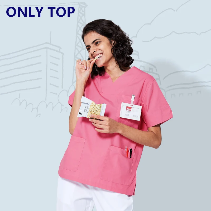 Women Scrub Top 4XL медицинская спецодежда медицинская одежда стоматологическая клиника Медсестра скрабы для женщин стоматологическая клиника Стоматологический Хирургический Халат - Цвет: Women Scrub Top