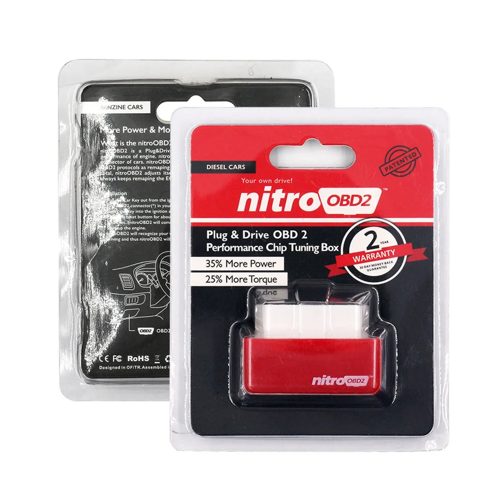 Red for Diesel Nitro OBD2 для бензиновые автомобили, работающие на бензине чип тюнинг коробка Nitro ECOOBD2 больше мощности и крутящего момента вилка и привод производительность увеличение мощности - Цвет: Red for Diesel