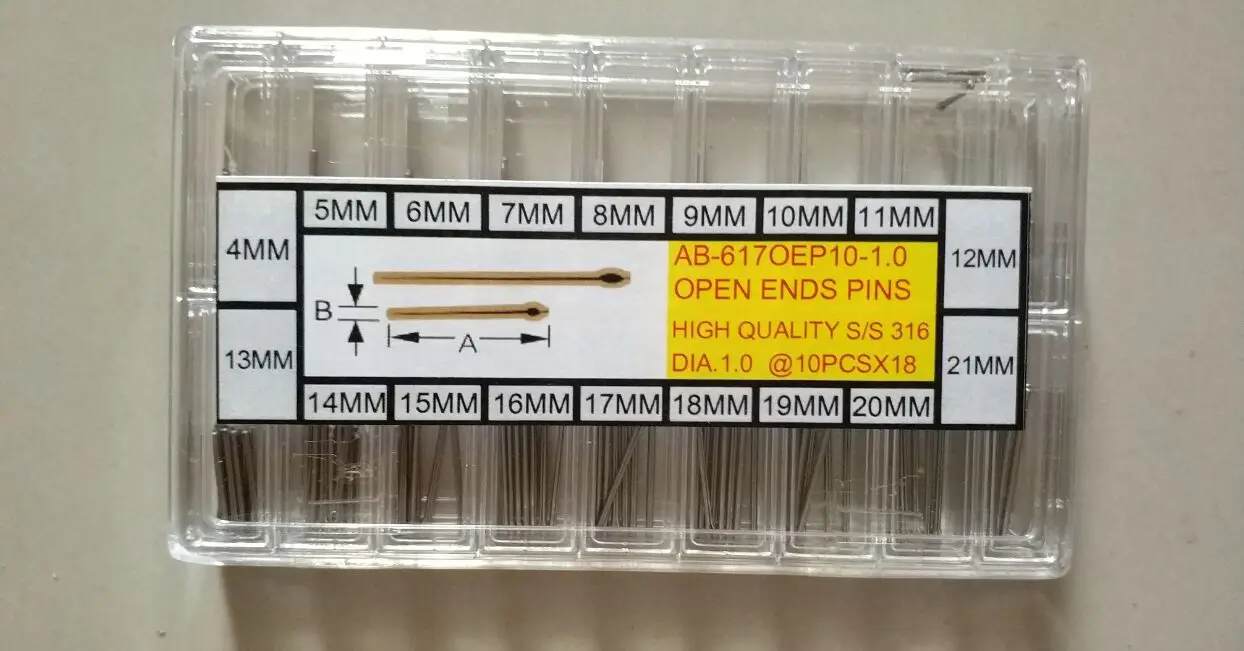 

180 PCs Watch Parts Stainless Steel Watch Band Cotter Pin 0.8/0.9/1.0mm Diameter