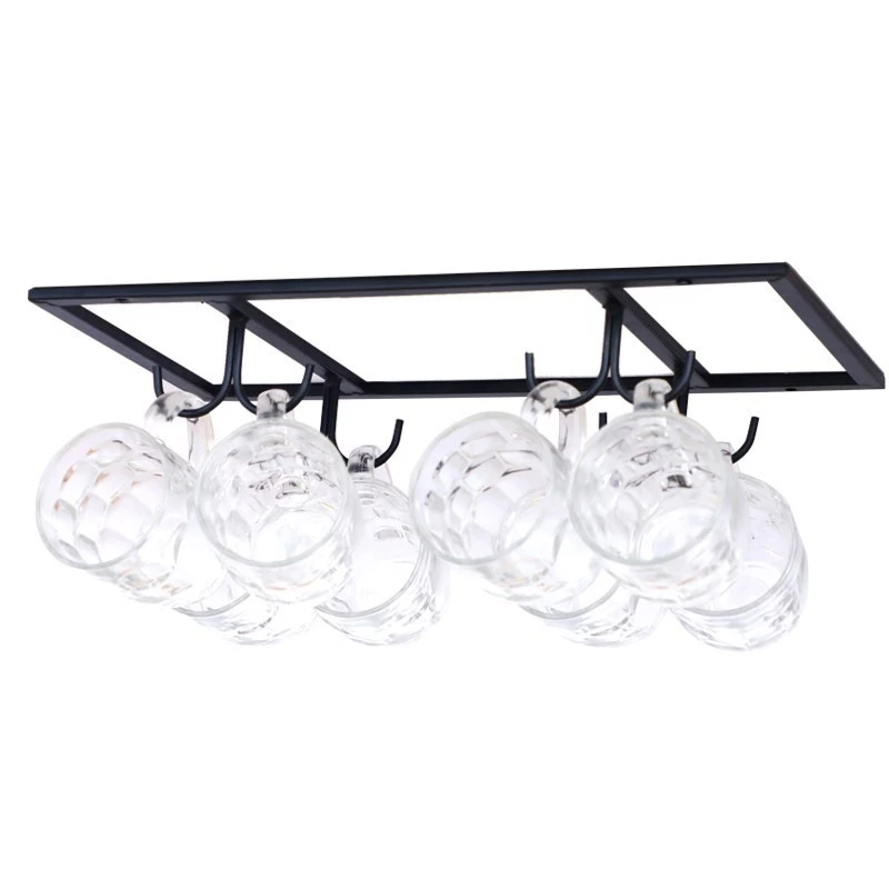 

Kitchen Wine Glass Storage Rack, Double Row Cupboard Wine Glass Hanging Hook