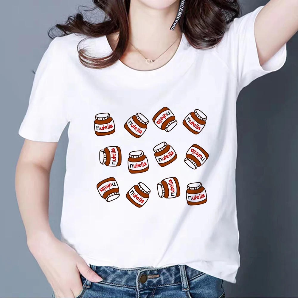 

New T shirt Women Lovely Harajuku Top Nutella Retro Lively Ropa Mujer Streetwear Vintage T-shirt Hip Hop Street Oversize Tshirt