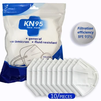 

50 Pcs KN95 Face Mask Anti Droplets Anti Droplets Dust 95% Filtration Strong Protect Breathable KN95 Dustproof Mouth Face Mask