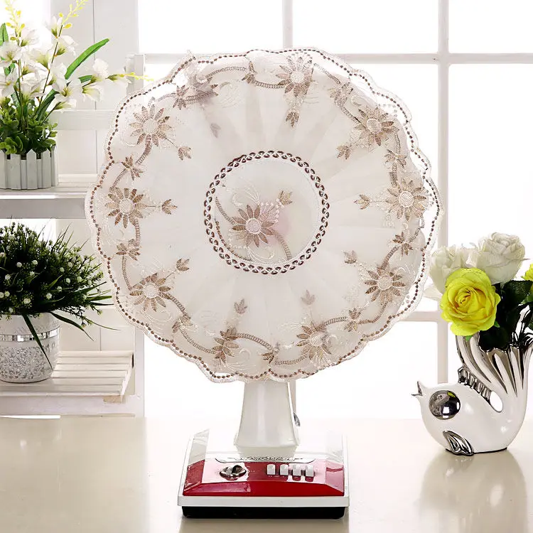 Electric Fan Dust Cover Floor Type Household Cloth Art Electric Fan Cover Full Package Circular Lace Ceiling Protection
