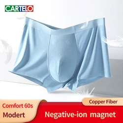 CARTELO 60S Modal Men Boxers Anion Copper Fiber Men Breathable Underwear Energy Magnetism Antibacterial 3pcs Soft Male Panies