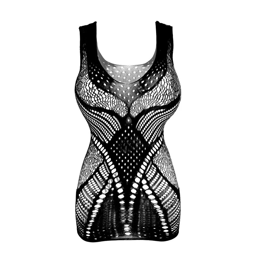 Sexy Women Exotic Dress Lstry Sexy Lingerie Sex Costumes Hollow Nightwear Intimates Half Slip Backless Underwear Fishnet Dresses