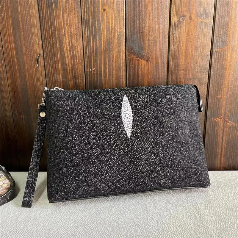 Authentic Stingray Skin Passcode Closure Men's Clutch Bag Genuine Exotic  Leather Male Small ZIP Wristlets Purse Card Holders - AliExpress