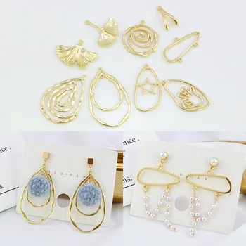 

Maintains Color Alloy Accessories Ginkgo Leaf Large Water Droplet Rose Pendant Ear Stud Accessories DIY Earrings Material