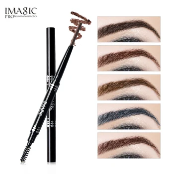 

IMAGIC professional waterproof eyebrow pencil with brush double head rotating automatic triangle eyebrow pencil professional thr