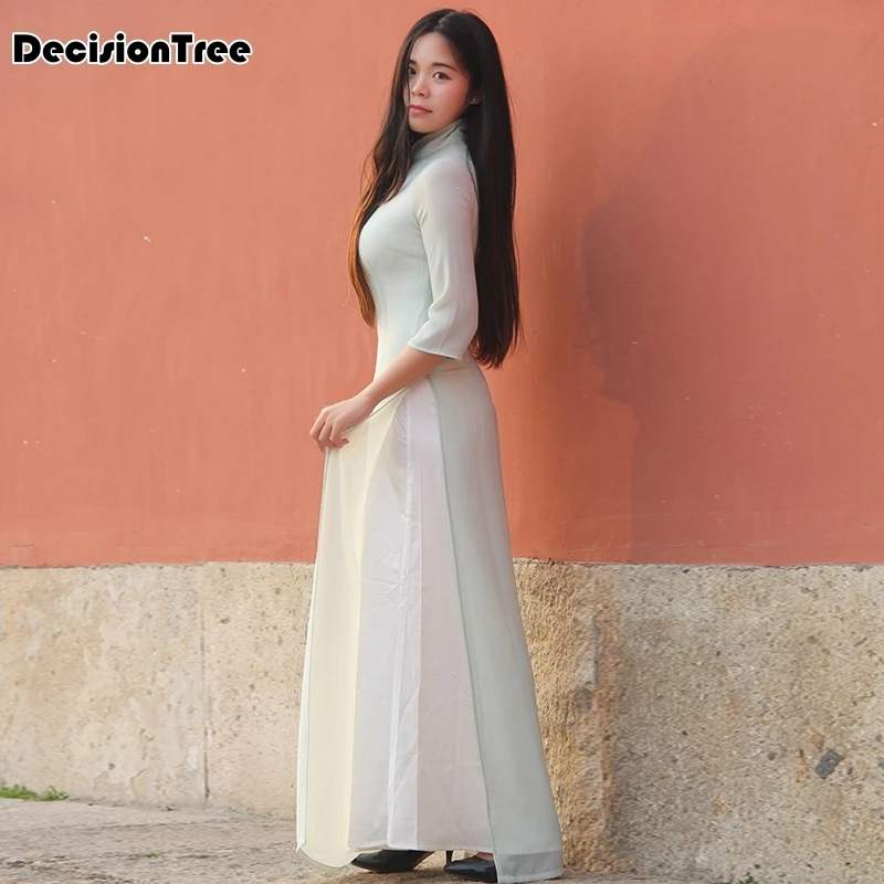 ao dai японское хлопковое женское платье-Ципао ao dai yukata высокого класса из Вьетнама aodai