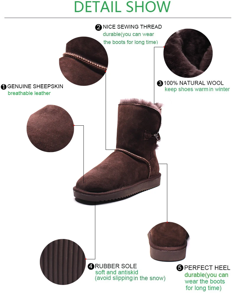 Женские классические зимние ботинки из натуральной кожи высокого качества в австралийском стиле; Коллекция года; женские зимние ботинки на натуральном меху;