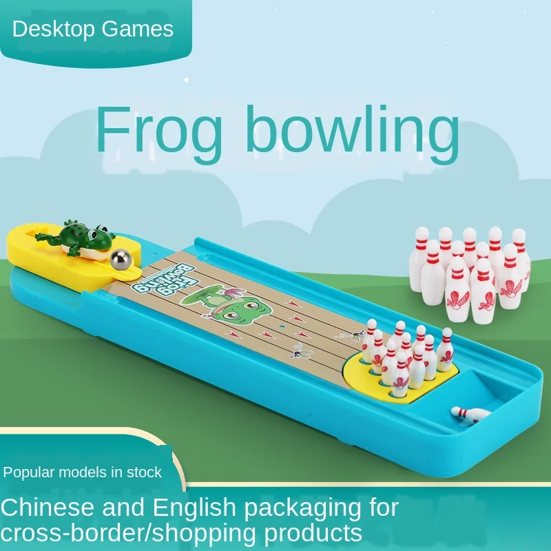 Мини-игрушка для боулинга в виде лягушки детская настольная интерактивная игра