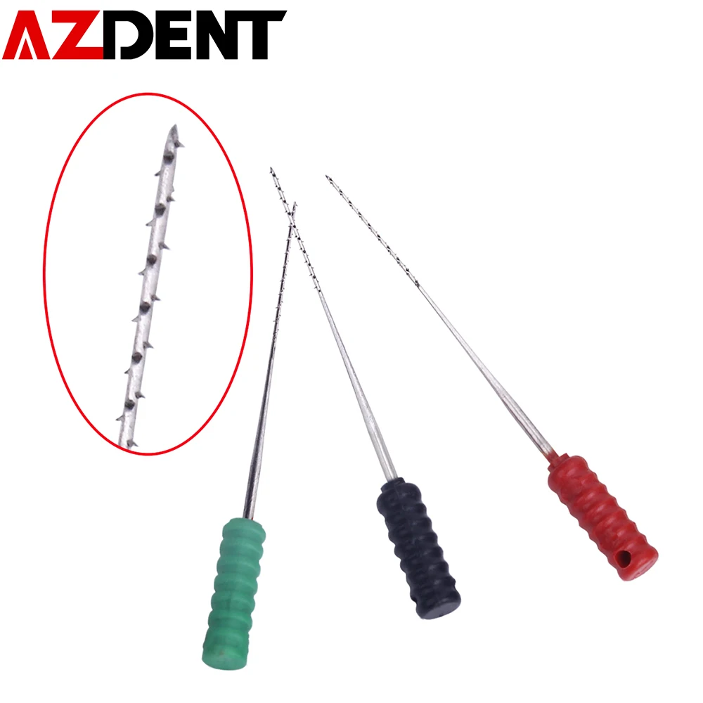 10 unids/pack 25mm púas aborda Dental de acero inoxidable Canal de raíz de limpieza suave aguja Dental Plaza aborda púas broches