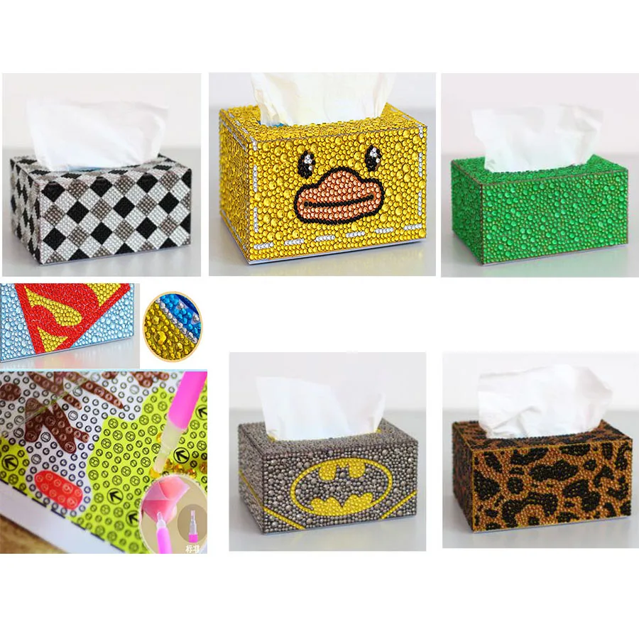 

roll tissue box Diamond painting DIY cross stitch storage box,Napkin paper box,5D crysta cartoon pecial shape diamond Embroidery