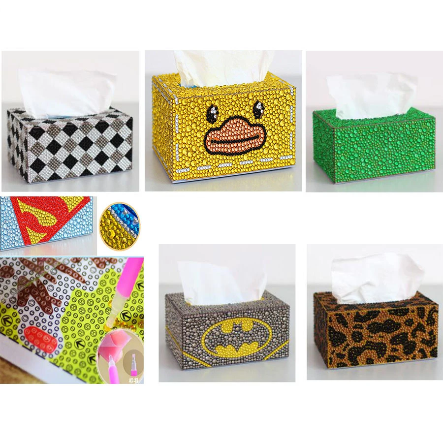 Roll Tissue Box Diamond Painting Diy Cross Stitch Storage Box Napkin Paper Box 5d Crysta Cartoon Pecial Shape Diamond Embroidery Diamond Painting Cross Stitch Aliexpress