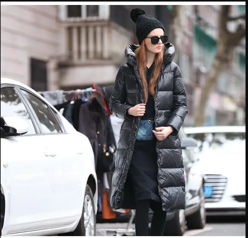 2019new тонкий était фарш femmes noir по capuche doudoune gros mètres épais манто