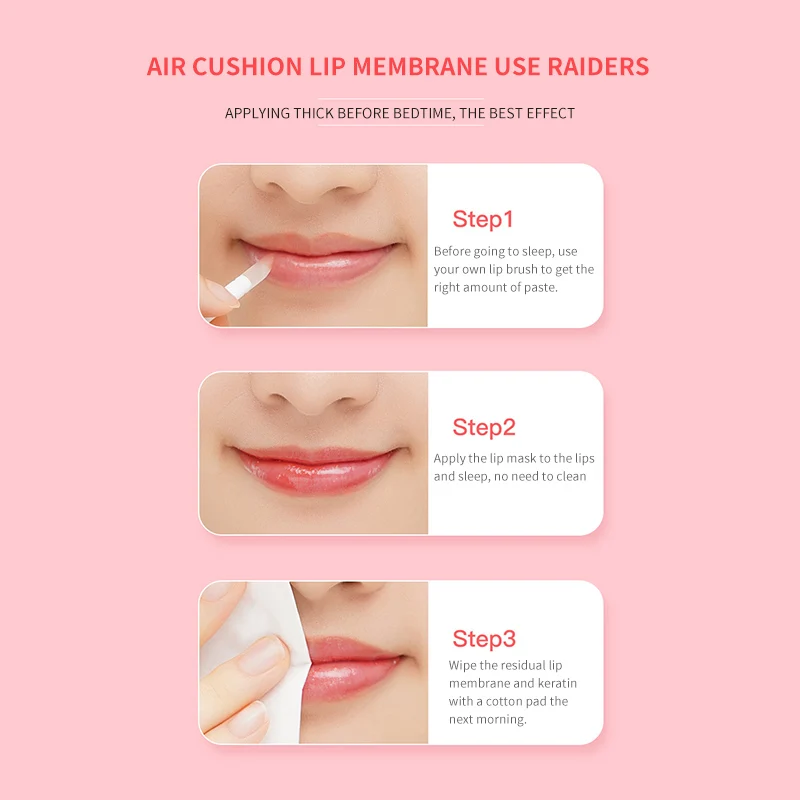 Rose Lip Masks Moisturizing Dry Lips Smooth Lip Lines Brighten Lip Tone Anti-Drying Exfoliating Lip Nourishing Cream Lips Care