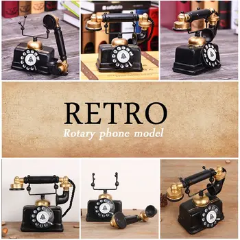 

Industrial loft Retro Rotary Phone Model Crafts Decoration Shop Cafe Living room Showcase Decoration Decoration Shoot props