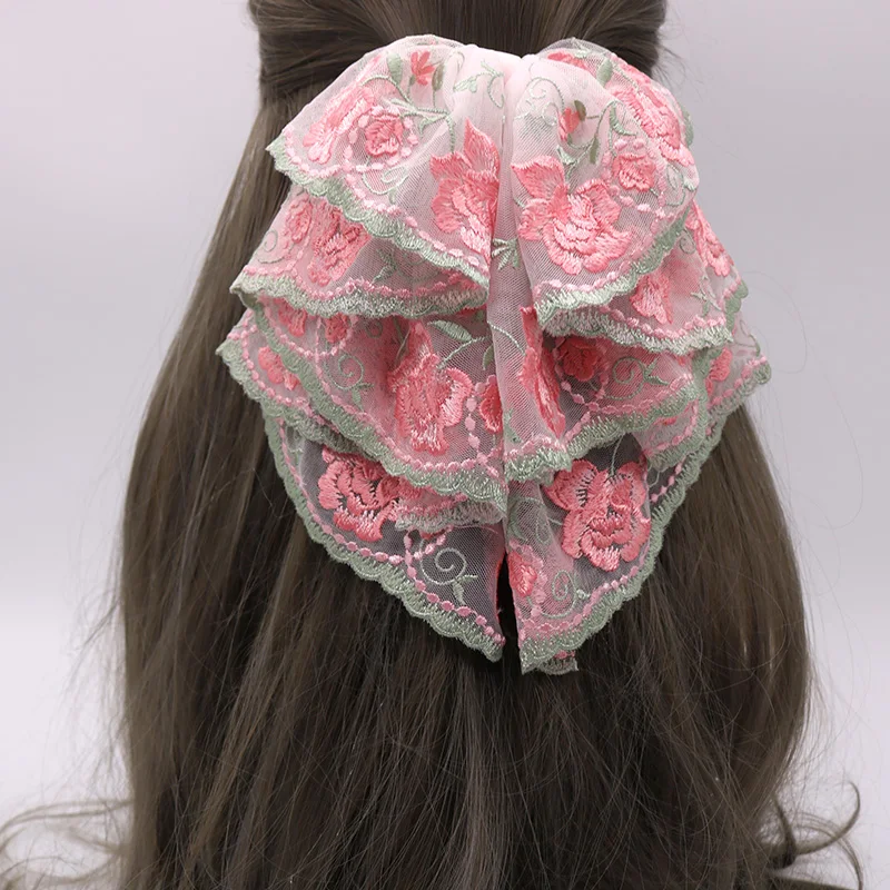 Милая Лолита Kawaii бант Кружевная повязка на голову фея косплей заколка для волос повязка для волос аксессуары для волос ручной работы украшения для волос